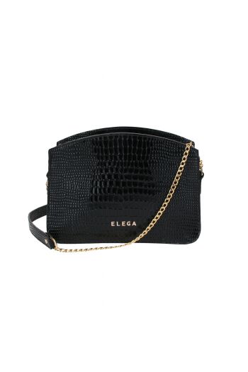 Malé crossbody Richie černé kroko/zlato